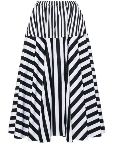 Patou Striped Skirt - Black