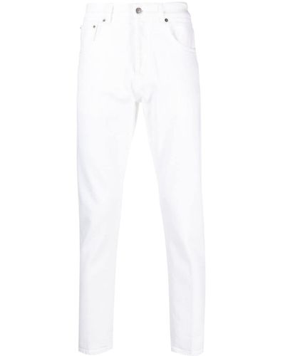 Dondup Pantalones ajustados con placa del logo - Blanco