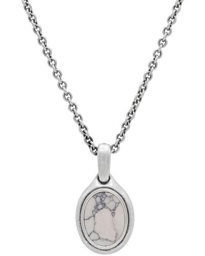 John Varvatos Oval Howlite Pendant Necklace - Metallic