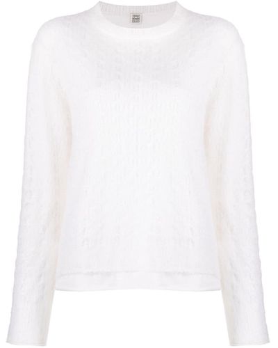 Totême Crew-neck Knit Sweater - White