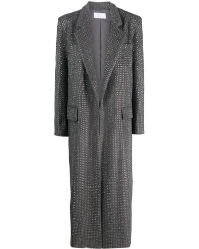 GIUSEPPE DI MORABITO Rhinestone-embellished Single-breasted Coat - Grey