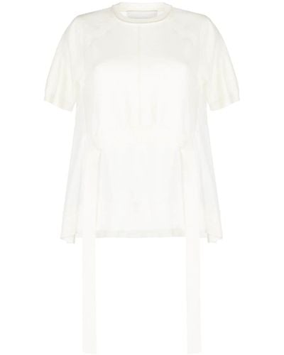3.1 Phillip Lim Semi-sheer Panelled Knitted Top - White