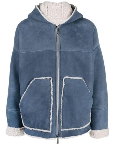 DSquared² Shearling-lined Hooded Jacket - Blue