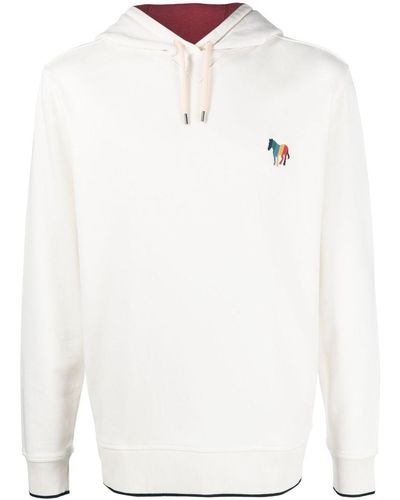 PS by Paul Smith Zebra-patch Pullover Hoodie - White
