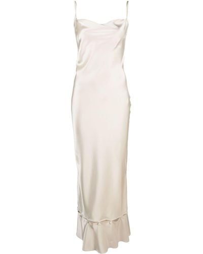 Nanushka Kleid mit Schößchen - Weiß