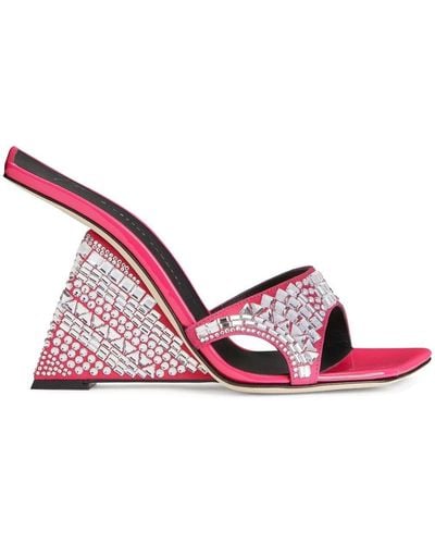 Giuseppe Zanotti Akira Shine 105mm Wedge Sandals - Pink
