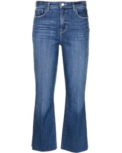 L'Agence Kendra Cropped Flare Jeans - Blue