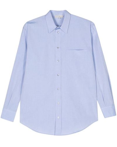 Antonelli Aspic Poplin Cotton Shirt - Blue
