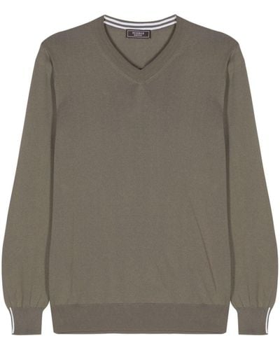 Peserico Fine-ribbed Cotton Sweater - Grey