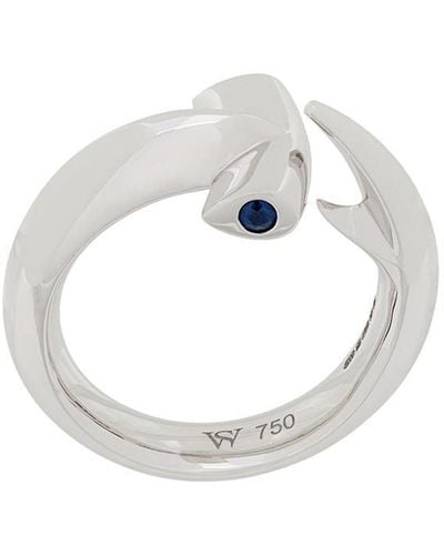 Stephen Webster 18kt White Gold And Sapphire Hammerhead Ring