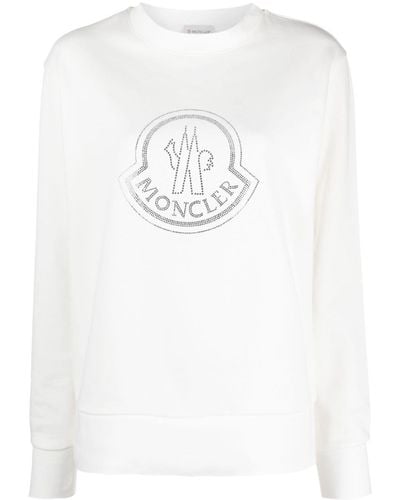 Moncler Sweatshirt mit Logo-Verzierung - Weiß