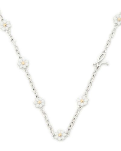 agnès b. Floral-charm Chain Necklace - White