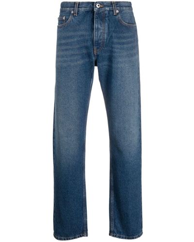 Off-White c/o Virgil Abloh Jeans dritti con effetto schiarito - Blu