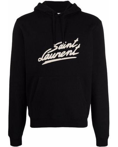 Saint Laurent Hoodie Met Logoprint - Zwart