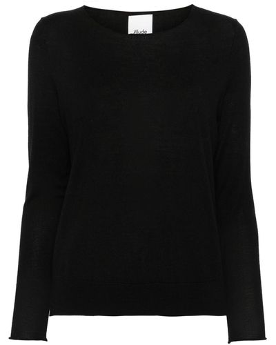 Allude Boat-neck Virgin Wool Sweater - Black