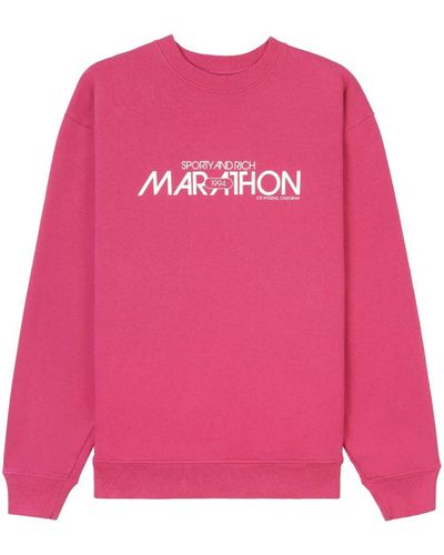 Sporty & Rich Marathon Sweatshirt - Pink