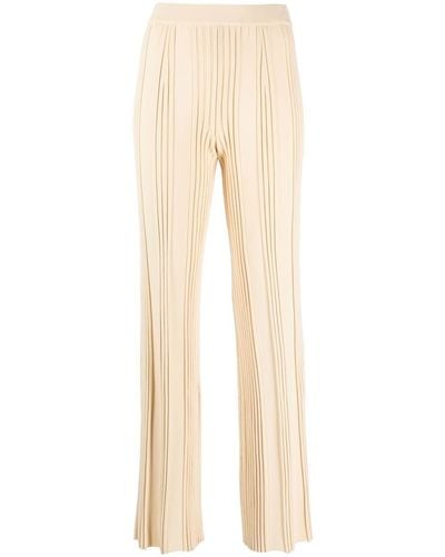Mrz Pleated-detail Straight-leg Trousers - Natural