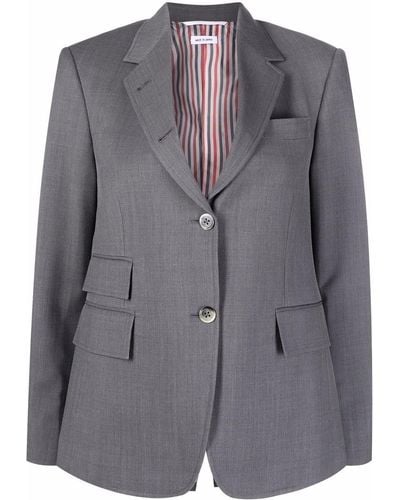 Thom Browne Blazer en laine à simple boutonnage - Gris