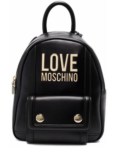 Love Moschino Logo-plaque Zip-up Backpack - Black
