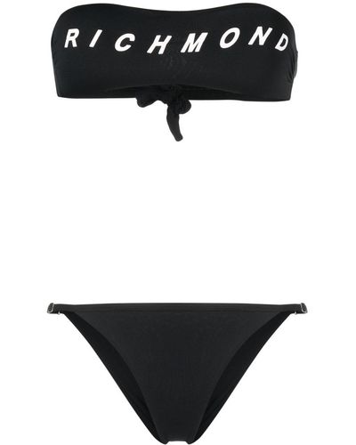 John Richmond Bikini à logo imprimé - Noir