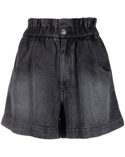 Isabel Marant Titea Elasticated-waist Denim Shorts - Grey