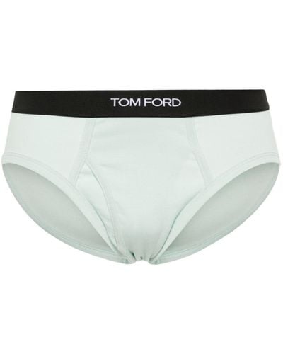 Tom Ford Cotton-blend Briefs - Gray