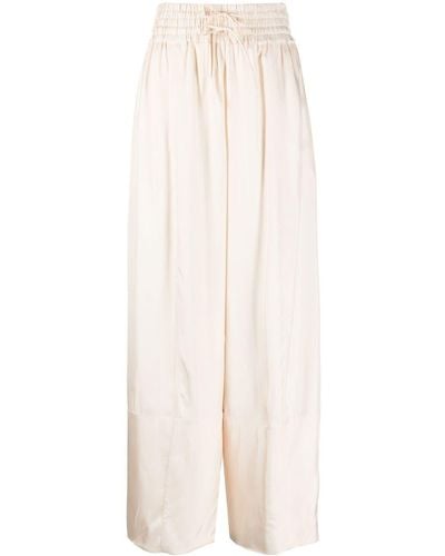 Jil Sander Pantalones palazzo con pinzas - Blanco