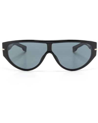 BOSS Blau gefärbte Sonnenbrille mit ovalem Gestell - Grau