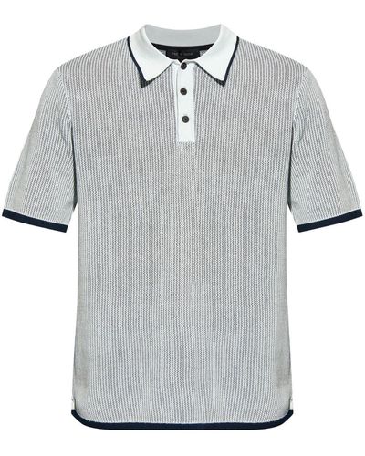 Rag & Bone Harvey Cotton Polo Shirt - Grey