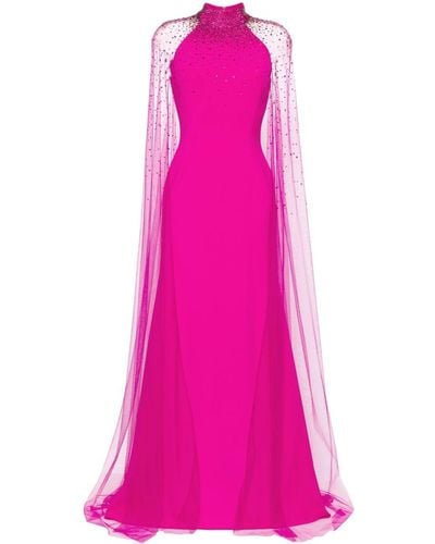 Jenny Packham ビジュートリム イブニングドレス - ピンク