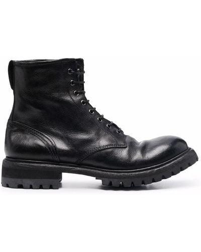 Premiata Polished Leather Ankle Boots - Black