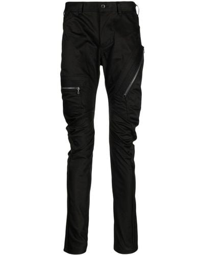 Julius Pantalon skinny à poches zippées - Noir