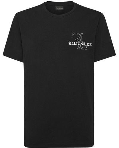Billionaire T-Shirt mit Logo-Stickerei - Schwarz