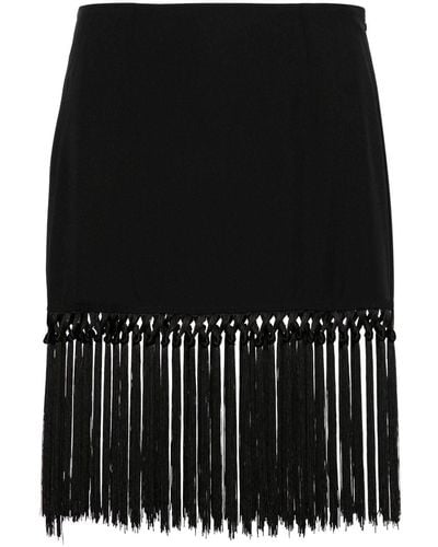 ‎Taller Marmo Scrivia Fringed Miniskirt - Black