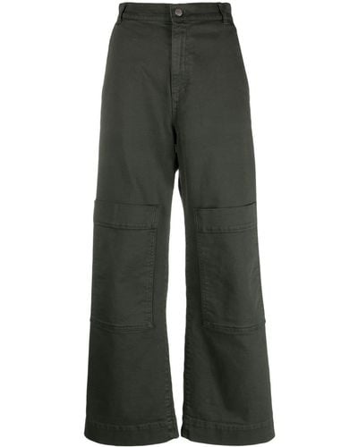 P.A.R.O.S.H. Pantalon taille haute à poches multiples - Gris