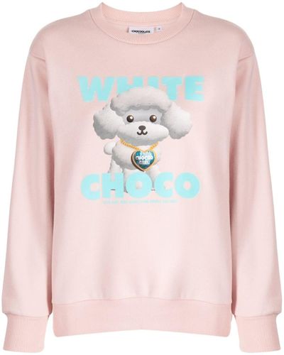 Chocoolate Sweatshirt mit grafischem Print - Pink