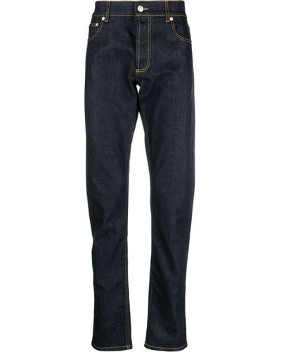 Alexander McQueen Logo-embroidered Jeans - Blue