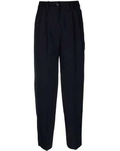Tommy Hilfiger Pleated Tapered Wide-leg Pants - Blue