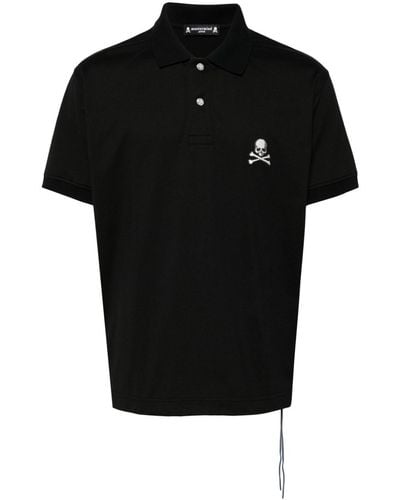 Mastermind Japan Polo en coton à logo appliqué - Noir