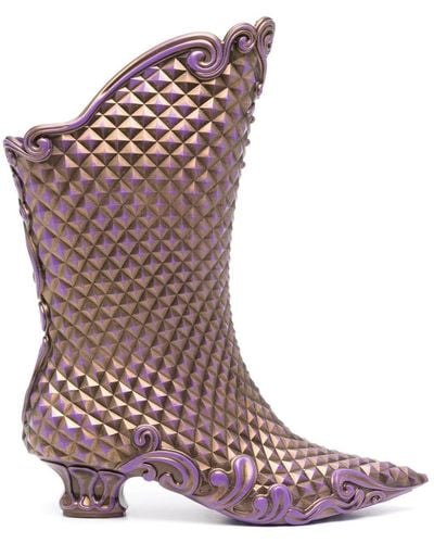 Y. Project X Melissa Pointed Court Boot - Purple