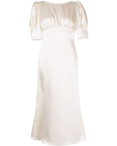 Jane Kracker Flared Midi Dress - White