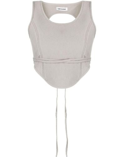Low Classic Cropped Corset Top - White