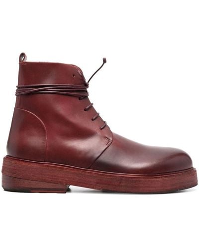 Marsèll Bottines en cuir à lacets - Rouge