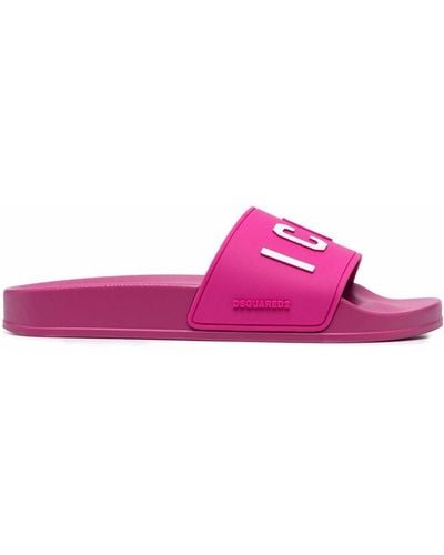 DSquared² Slippers Met Logo-reliëf - Roze