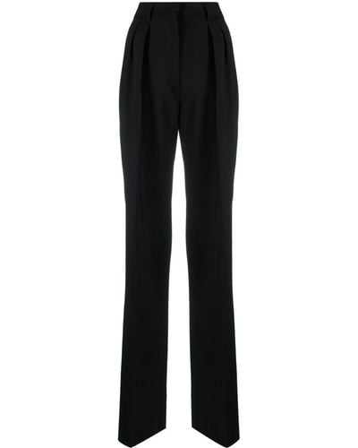 Sportmax Pantalones con pinzas y talle alto - Negro