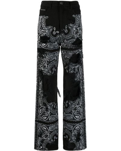 Philipp Plein Jeans Met Print - Zwart