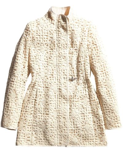 Fay Virginia Crochet-overlay Coat - Natural