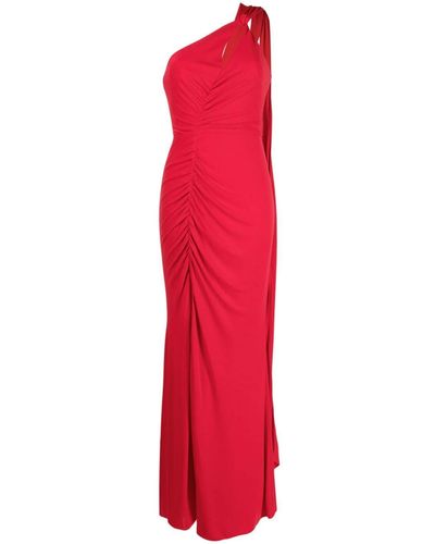 Marchesa Vestido de fiesta asimétrico drapeado - Rojo