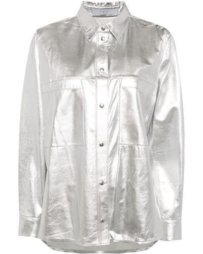 IRO Nazil Hemdjacke aus Leder - Weiß