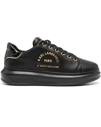 Karl Lagerfeld Rue St-guillaume Kapri Leren Sneakers - Zwart
